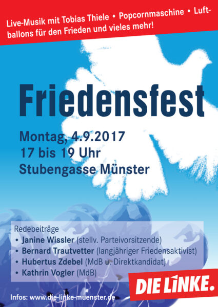 Friedensfest der LINKEN @ Stubengassenplatz | Münster | Nordrhein-Westfalen | Deutschland